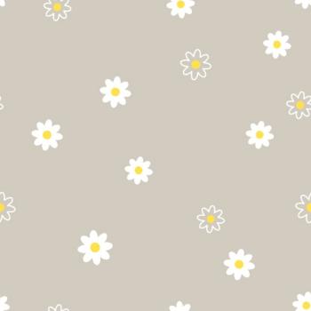 Baumwolle kleine weiße Blüten auf Beige